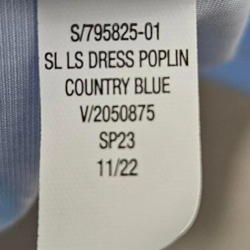 Banana Republic XXLT Slim‎ Fit Dress Poplin Shirt Country Blue 795825-01 Cotton